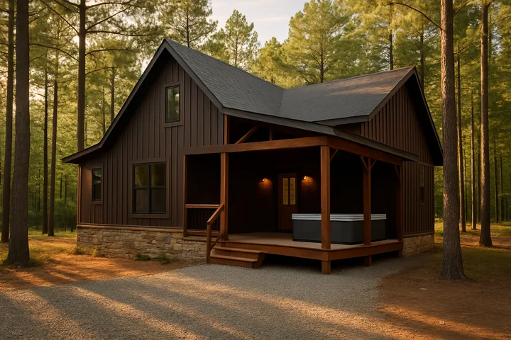 Illustrative Hochatown new-build cabin near Broken Bow Oklahoma