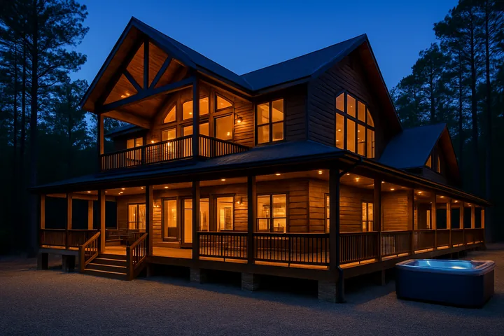 Illustrative Hochatown premium luxury cabin